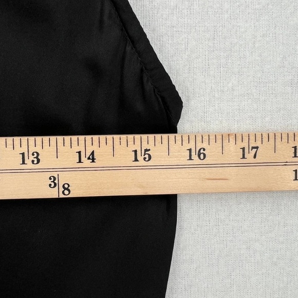 ANN DEMEULEMEESTER Dress Womens 40 Small Black Asymmetrical Neckline Silk Maxi - Picture 11 of 11